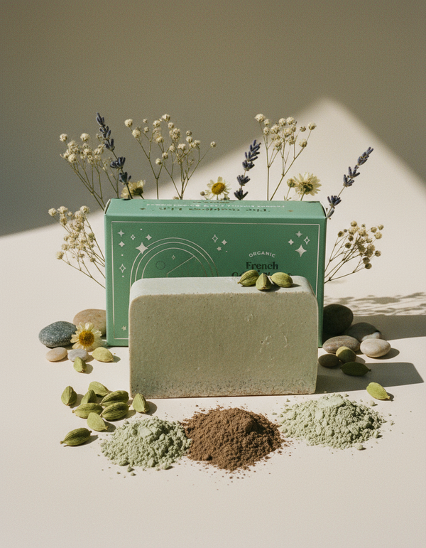 French Green Clay and Organic Cardamom Treatment Bar