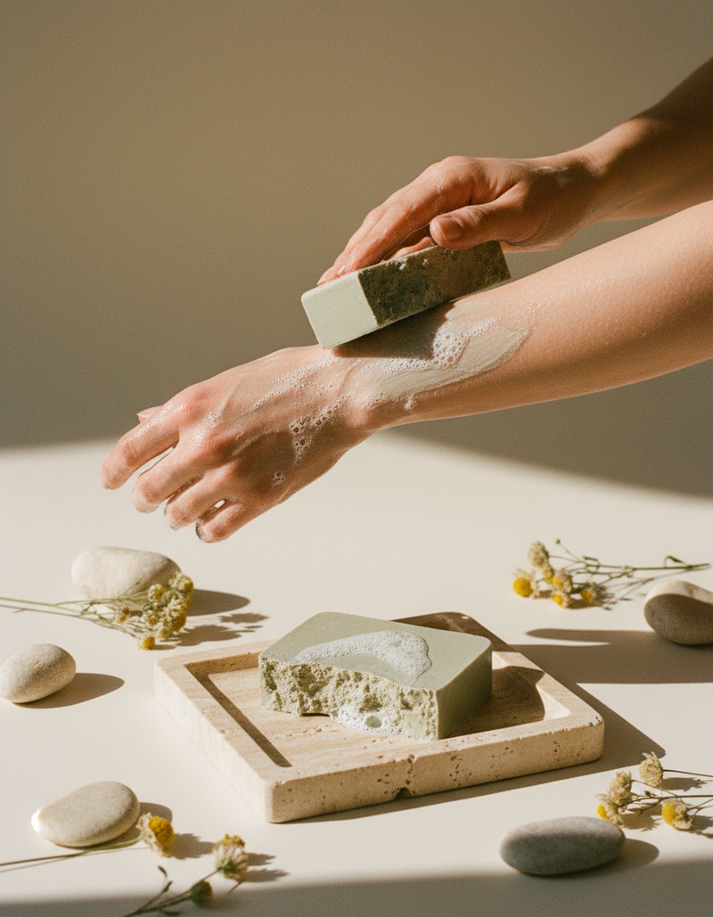 French Green Clay and Organic Cardamom Treatment Bar